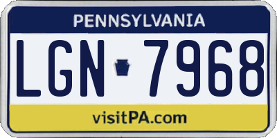 PA license plate LGN7968
