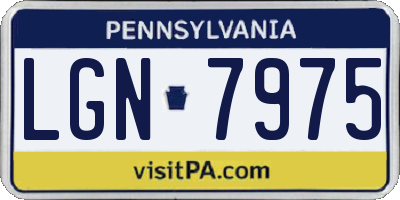 PA license plate LGN7975
