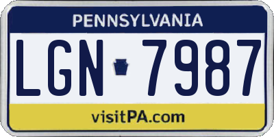 PA license plate LGN7987