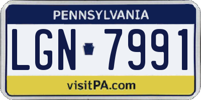 PA license plate LGN7991