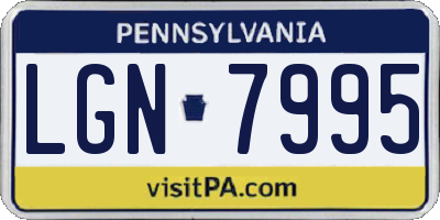 PA license plate LGN7995