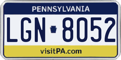 PA license plate LGN8052