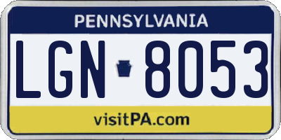 PA license plate LGN8053