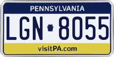 PA license plate LGN8055