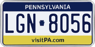 PA license plate LGN8056