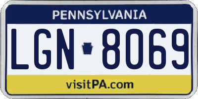 PA license plate LGN8069