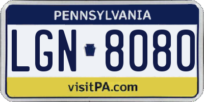 PA license plate LGN8080