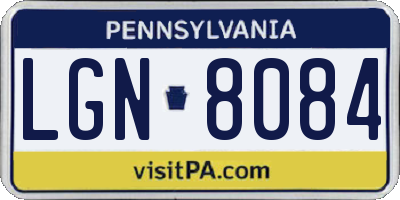 PA license plate LGN8084
