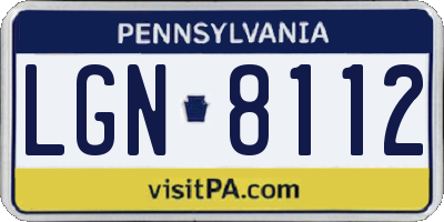 PA license plate LGN8112