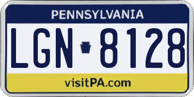PA license plate LGN8128
