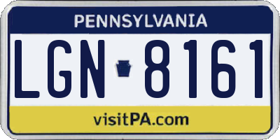 PA license plate LGN8161
