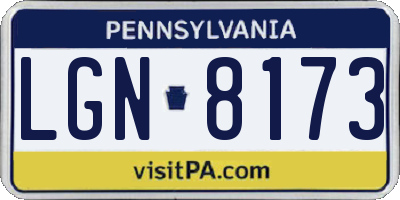 PA license plate LGN8173