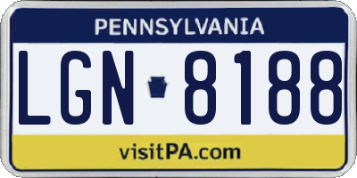 PA license plate LGN8188