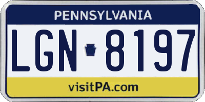 PA license plate LGN8197