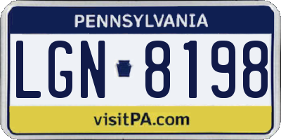 PA license plate LGN8198