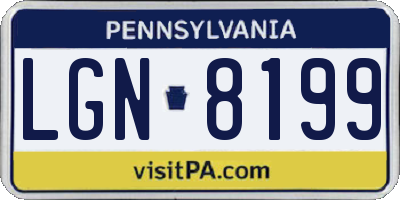 PA license plate LGN8199