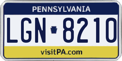 PA license plate LGN8210