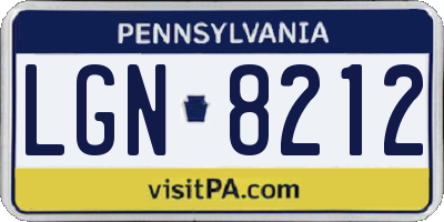 PA license plate LGN8212