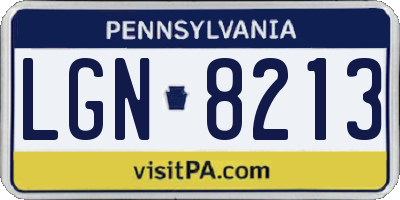 PA license plate LGN8213