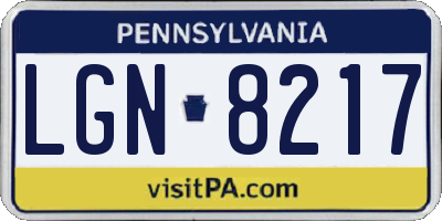 PA license plate LGN8217