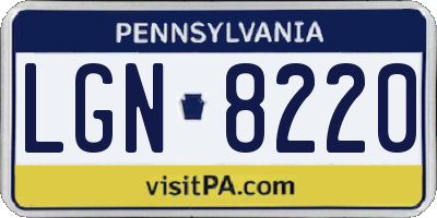 PA license plate LGN8220