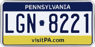 PA license plate LGN8221