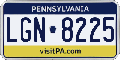 PA license plate LGN8225