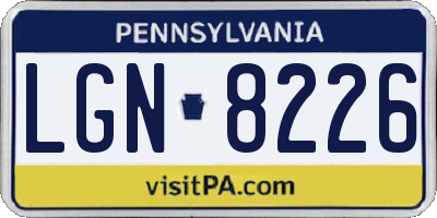 PA license plate LGN8226