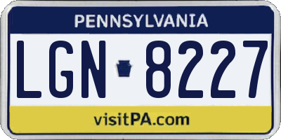PA license plate LGN8227