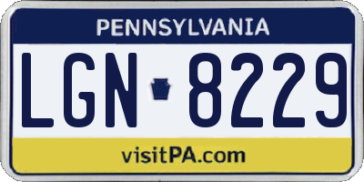 PA license plate LGN8229