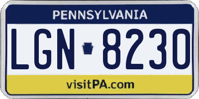 PA license plate LGN8230