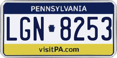 PA license plate LGN8253
