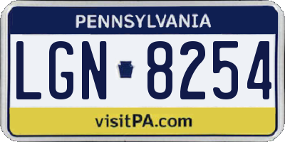 PA license plate LGN8254