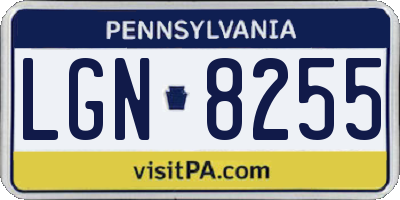 PA license plate LGN8255