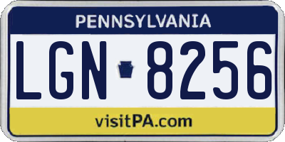 PA license plate LGN8256