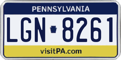 PA license plate LGN8261