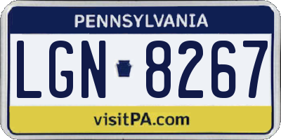 PA license plate LGN8267