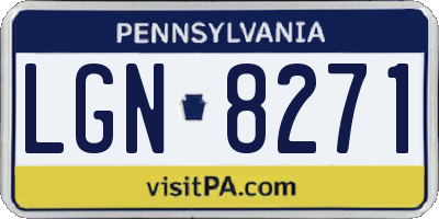 PA license plate LGN8271