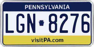 PA license plate LGN8276