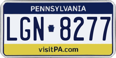 PA license plate LGN8277