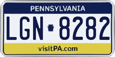 PA license plate LGN8282