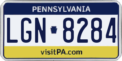 PA license plate LGN8284