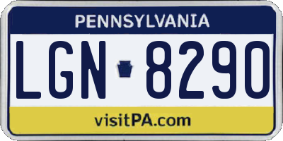 PA license plate LGN8290