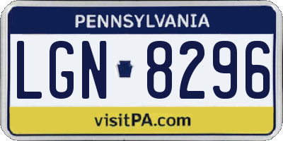 PA license plate LGN8296