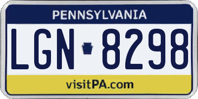 PA license plate LGN8298