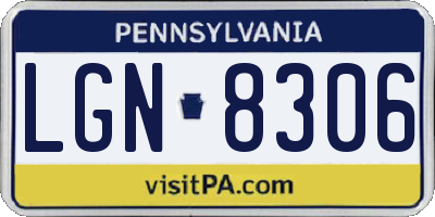 PA license plate LGN8306