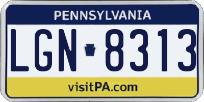PA license plate LGN8313