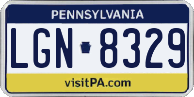 PA license plate LGN8329