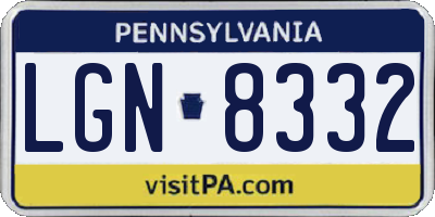 PA license plate LGN8332