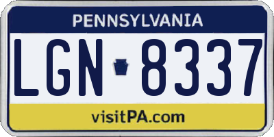 PA license plate LGN8337